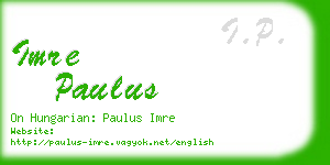 imre paulus business card